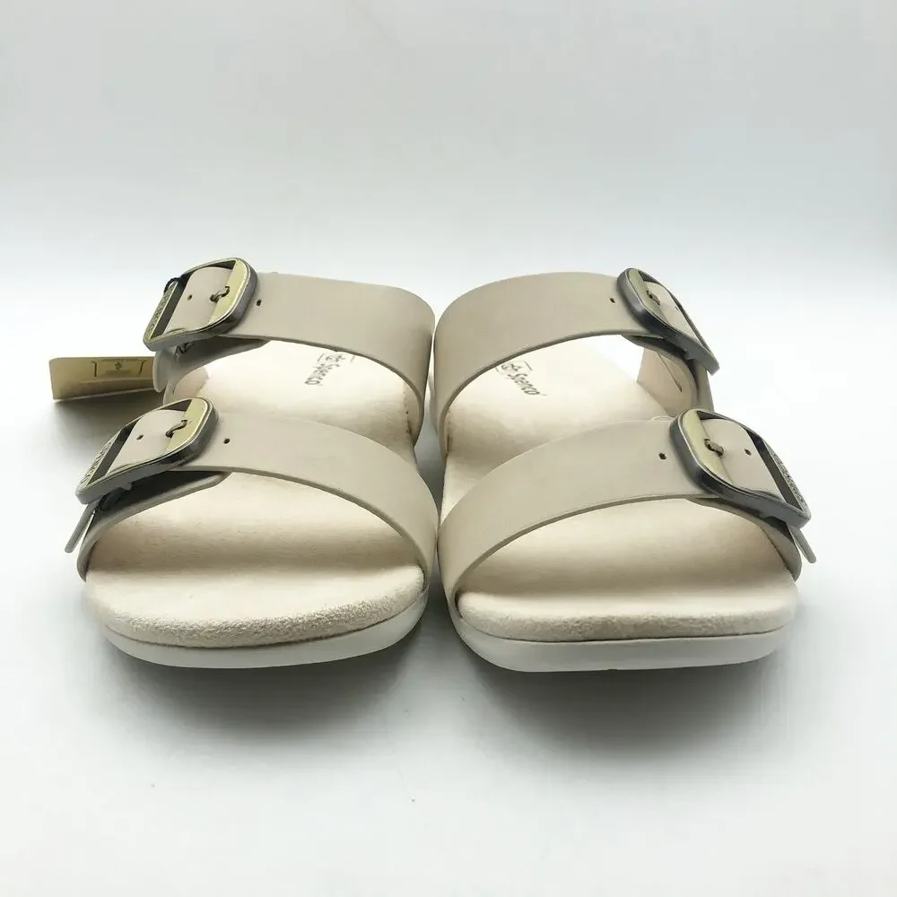 Spenco Womens Vista Slip On Sandals Size 7.5 Grey Morn Leather Comfort APMA NIB
